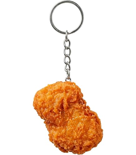 lasuroa Realistic Chicken Nuggets Key Chain, Fried Chicken Food